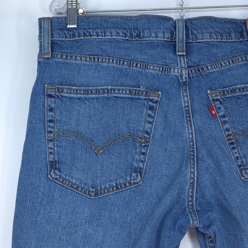 Levi's 511 Denim Jeans Mens 36x30 Faded Stretch Medium Wash Whiskers Distressed - Picture 16 of 16